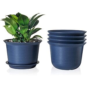5PC 7 Inch Plastic Plant Pots $10.19 + Free Shipping w/ Prime or orders $25+