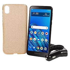 Motorola Moto E6 5.5" HD+ Display Tracfone w/1500 Minutes/Texts/Data HSN $59 WITH  New Customer $10 COUPON $49 FREE ship Android 9.0 Pie 13MP rear camera
