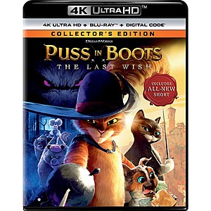Puss in Boots: The Last Wish (4K UHD + Blu-ray + Digital) $8.49 + Free Shipping