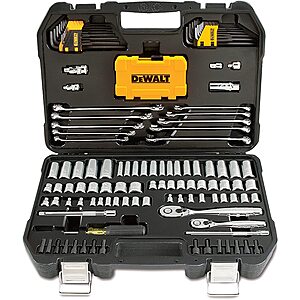 DEWALT Mechanics Tools Kit and Socket Set, 142-Piece, 1/4 & 3/8" Drive, MM/SAE (DWMT73802) $86.95 at Amazon