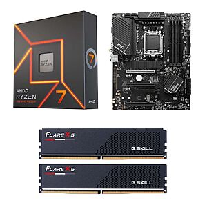 AMD Ryzen 7 7700X + MSI B650-P PRO WiFi MoBo + G.Skill 32GB DDR5-6000 CL32 Ram, Microcenter In-store Pickup NOW $349.99