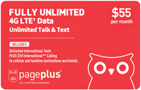 Verizon Network - Fully Unlimited 4G Data, Talk, and Text Prepaid Plan - $50 monthly w/ autopay - Pageplus MVNO