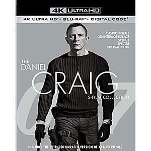 James Bond: The Daniel Craig 5-Film Collection (4K Ultra HD + Blu-ray + Digital) $40 at Amazon