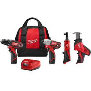 M12 12-Volt Lithium-Ion Cordless Drill Driver/Impact Driver/Ratchet Combo Kit (3-Tool) w/ M12 Hackzall Reciprocating Saw $219