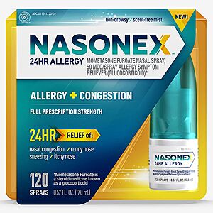 Walgreen Nasonex Allergy + Congestion Nasal Spray 120 Sprays  with coupon: WAG10 11.69