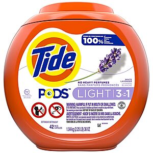 42-Count Tide Pods Light Laundry Detergent Pacs (White Lavender) 2 for $15.00 + Free Curbside Pickup