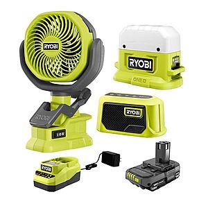 Home Depot has Ryobi 18v One+ 3 piece camping kit for $69