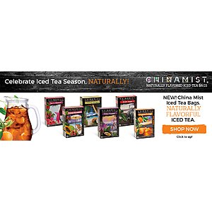 China Mist naturally flavored iced teas - 50% off 8/16 only FS @ $59