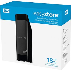 My Best Buy Plus/Total Early Access: 18TB WD easystore External USB 3.0 Hard Drive $199.99