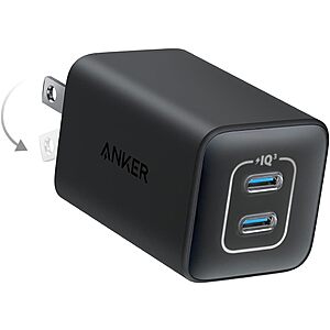 Anker 47W USB C Charger (Nano 3), 2 Port Compact Foldable GaN Fast Charger for iPhone 15/15 Plus/15 Pro/15 Pro Max/14, Galaxy, Pixel 4/3, iPad/iPad Mini (Cable Not Includ - $$21