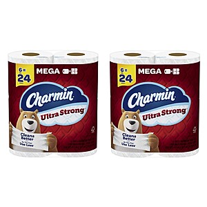 12-Count Charmin Ultra Strong Mega Rolls Toilet Paper + $5 Amazon Credit $15.15 w/ Subscribe & Save