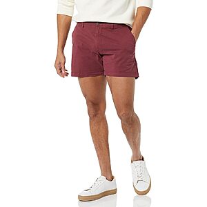 Amazon Essentials Men's 5" Flat-Front Stretch Slim-Fit Chino Short (Various) $7.50