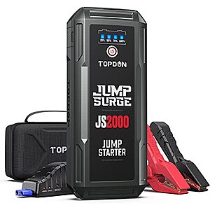 16000mAH TOPDON JS2000 2000A Car Battery Jump Starter  (Up to 8L Gas/6L Diesel Engines) $44.77 + Free Shipping