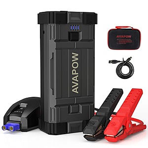 Prime Members: AVAPOW 2000A Peak Portable Battery Jump Starter w/ 2x USB-A & LED Flashlight (Up to 8.0L Gas or 6.5L Diesel) $30 + Free Shipping