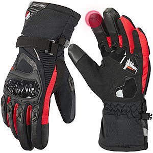 Kemimoto Winter Rainproof Motorcycle Gloves w/ PVC Hard Shell Knuckle & Touchscreen Capability $12.58 + Free Shipping