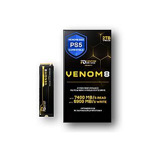 Fantom Drives VENOM8 2TB NVMe Gen 4 M.2 SSD $148 + Free shipping