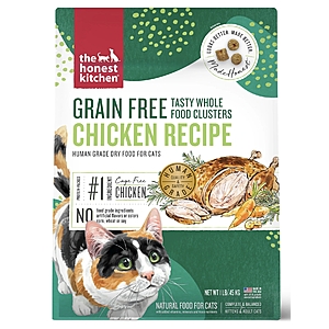 The Honest Kitchen 20% Off Cat & Dog Food, Toppers,& Treats: 1lb Grain Free Chicken Clusters Cat Food $7.19, 6-PK 10.5oz Braised Beef & Lamb Stew Dog Food $20.59 & More + FS on $49