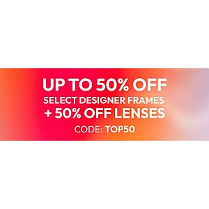 EyeBuyDirect: Up to 50% off Select Ray-Ban, Oakley, ARNETTE, & Vogue Eyewear Frames + 50% Off Lenses + Free Shipping