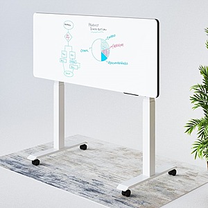 48"x24" FlexiSpot 3-Stage Dual Motor Height Adjustable Whiteboard Standing Desk w/ Flip Whiteboard Tabletop & Casters $250 & More + Free Shipping