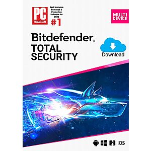 1-Year Bitdefender Total Security 2024 (10 Devices, Digital Download) $25 & More