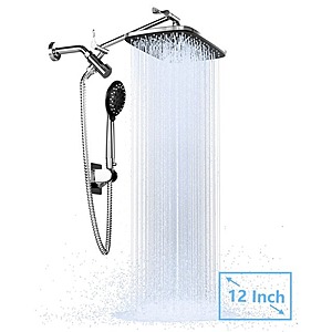 12" Ophanie 5-Setting High Pressure Rain Shower Head w/ Hand Shower & 70" Hose $43 + Free Shipping
