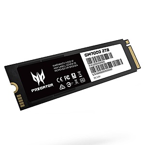 2TB Acer Predator GM7000 NVMe PCIe Gen4 Gaming Solid State Drive $114 + Free Shipping