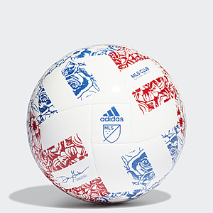 adidas Men's MLS Club Soccer Ball (White/Power Blue, Size 5) $8.40 + Free Shipping