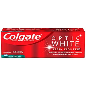 4.2-Oz Colgate Optic White Stain Fighter Toothpaste (Various) $0.80 + Free Store Pickup on $10+
