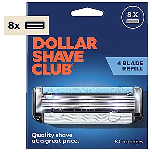 Select Walgreens Stores: 8-Count Dollar Shave Club Men's  Razor Blade Refill (4-Blade) $0.71 + Free Store Pickup $10+