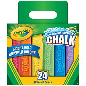 24-Count Crayola Washable Sidewalk Chalk (Assorted Colors) $2 + Free S&H w/ Walmart+ or $35+