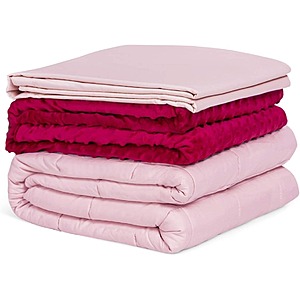 25lb 60" x 80" (Queen) Weighted Blanket w/ 2 Removable Duvet Covers (Pink) $35.75 + Free Shipping