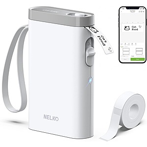 Prime Members: Nelko Bluetooth Mini Thermal Label Maker Machine w/ Tape $12.42 + Free Shipping