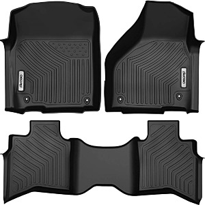 3-Piece All-Weather Floor Mats for 2012-2022 Dodge Ram 1500 Classic Quad Cab (1st & 2nd Row, Black) $48 + Free Shipping