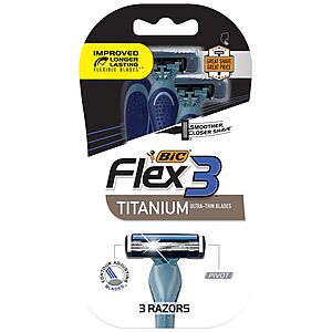 3-Pack BIC Flex3 Disposable Razors for Men + $3 Walgreens Cash 4 for $7.35 + Free Store Pickup ($10 Min.)