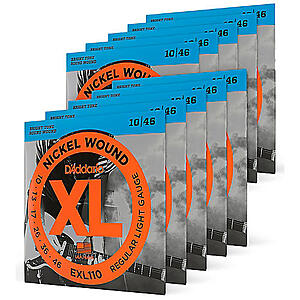 12-Pack D'Addario EXL110-12P Nickel Wound Light Electric Guitar Strings $40 + Free Shipping