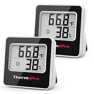2-Pack ThermoPro Indoor Hygrometer/Thermometer $11.69 + Free Shipping w/ Prime or $35+ orders