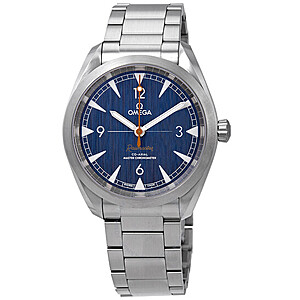 Omega Seamaster Railmaster Automatic Chronometer Blue Dial Men's Watch $2995 + Free Shipping