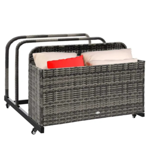 Outdoor Wicker Patio Poolside Float Storage Organizer Caddy (Gray) $92 + Free Shipping