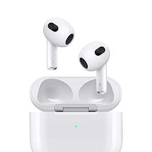 Apple AirPods (3rd Generation) Wireless Earbuds with Lightning Charging Case $129.99