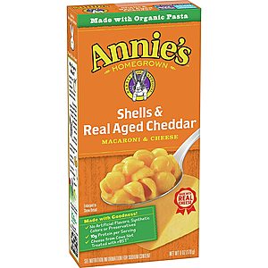 12-Pack 6oz. Annie's Shells & Aged Cheddar Macaroni & Cheese $9.15 w/ Subscribe & Save
