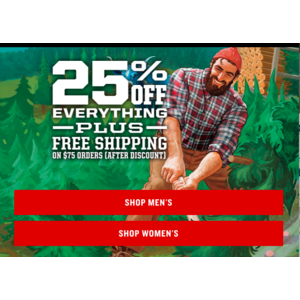 Duluth Trading Co 25% off any order, no minimum!