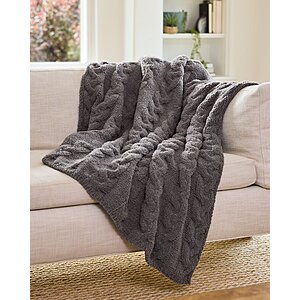 70" x 50" Tommy Bahama Chenille Cable-Knit Throw (Grey or Burgundy) $35 + Free Shipping
