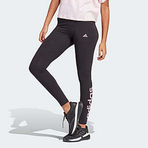 adidas Women's Essentials High-Waisted Logo Leggings (Black/Bliss Pink) $12 + Free Shipping
