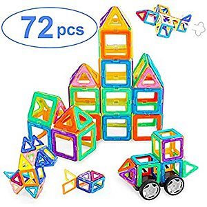 Ranphykx 72 Pieces Magnetic Building Blocks $14.39