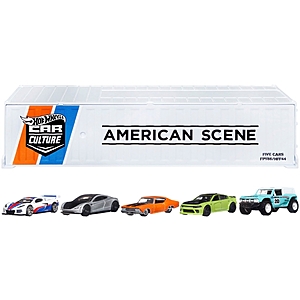 Hot Wheels Premium Car Culture American Scene Vehicles with 5-Pack Container HFF44 - $14.99