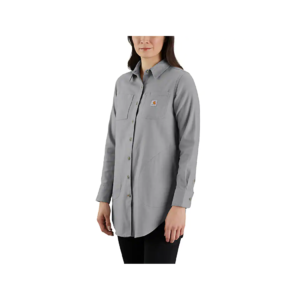 Carhartt Women's Rugged Flex Relaxed Fit Midweight Flannel Long-Sleeve Plaid Tunic  (Asphalt Heather) $30 + Free Shipping
