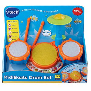 VTech Kids' KidiBeats Drum Set Toy (Orange) $9.59 + Free Shipping w/ Prime or on $35+