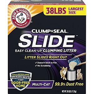 New Chewy Autoship Customers: 38-Lb Arm & Hammer Slide Multi-Cat Scented Clumping Clay Cat Litter 2 for $34.83 + $10 Chewy eGift Card + Free Shipping