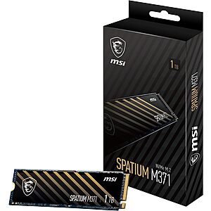 1TB MSI Spatium M371 NVMe M.2 2280 PCI-E 3.0 x4 3D NAND Internal Solid State Drive SSD $33 After Rebate + Free Shipping