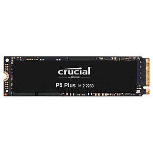 1TB Crucial P5 Plus PCIe Gen4 3D NAND NVMe M.2 Gaming SSD w/ Heatsink $50 & More + Free S/H